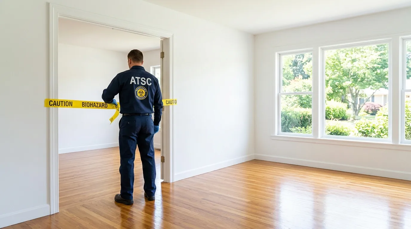 Certified biohazard cleanup crew performing Decomposition Cleanup in West Sayville